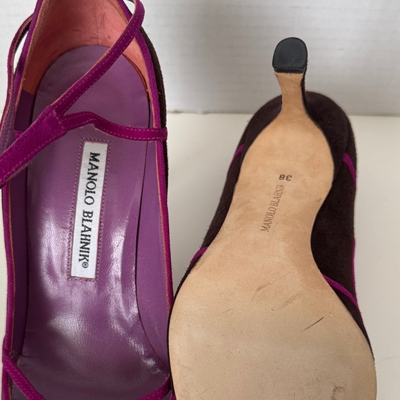 Manolo Blahnik Purple and Brown Heels - Picture 9 of 16